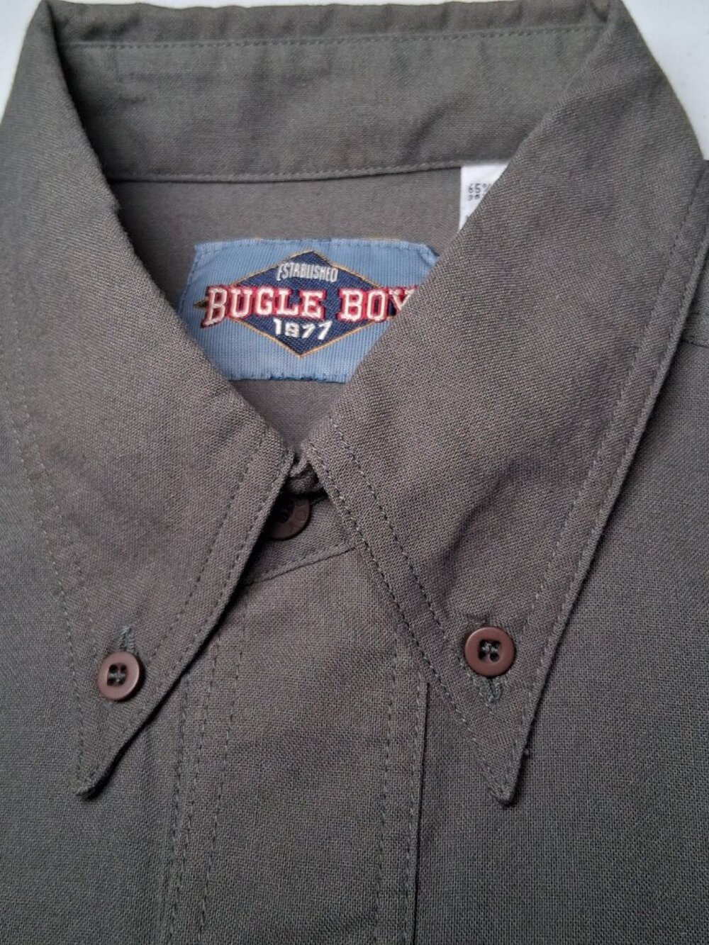 Vintage 1990s Bugle Boy Shirt Small Gray Button Down Collared Retro Grunge - Picture 10 of 12
